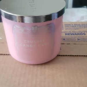 White Barn Crushed Candy Cane Candle - Pink and Silver